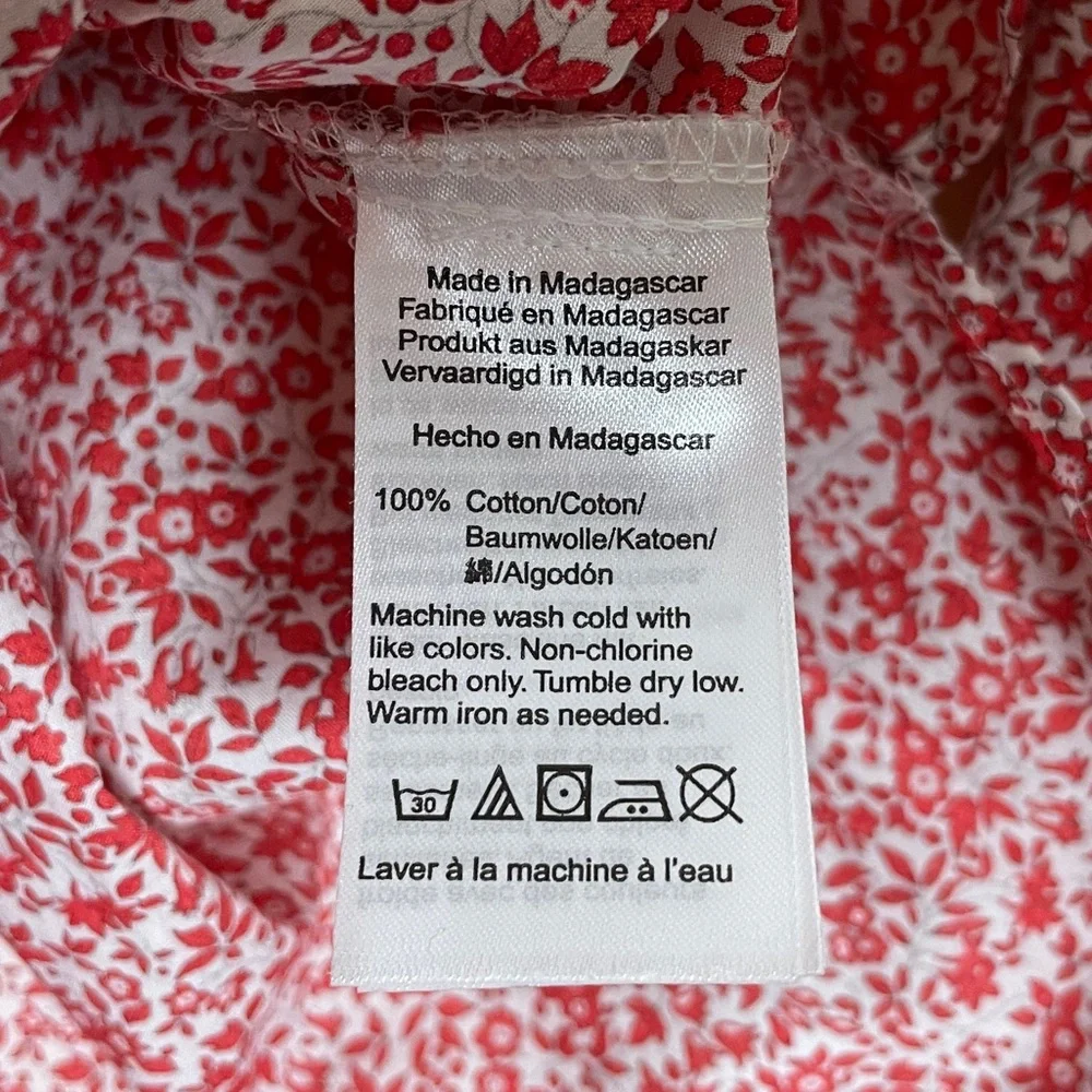 J. Crew Ditzy Floral Liberty Chamomile Print Shirt Blouse 2 Ruffle Cottagecore